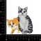Two Cats, Orange Tabby, Gray Kitten, Pets, Embroidered, Iron on Patch